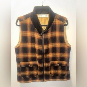 BKE Plaid Vest in Black and Brown